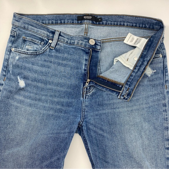 HUDSON Lana Boyfriend High Rise Straight Leg Light Blue Jeans in Everest - Picture 6 of 14